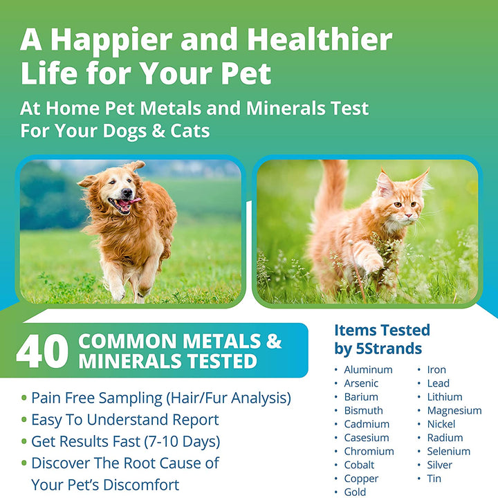 Pet Heavy Metals & Minerals Imbalance Test (Previous Hair Sample Required)