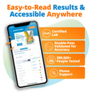 Vitamin and Mineral Nutritional Imbalance Test results displayed on a mobile phone