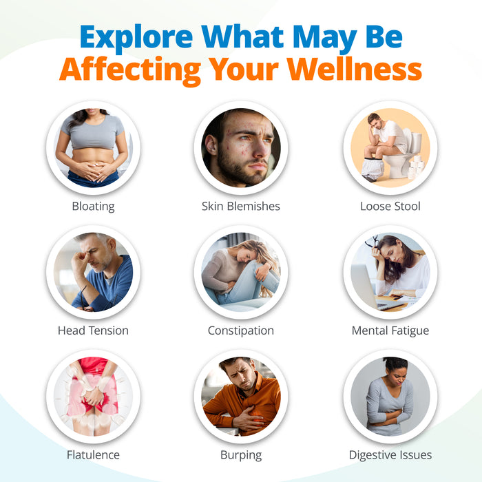 Chart showing various food intolerance symptoms